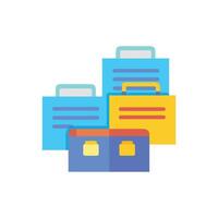 Stylized stack of file folders and container illustration vector