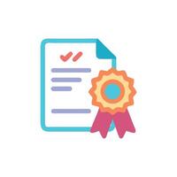 Certificate of Completion Icon with Ribbon Illustration Design vector
