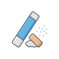 Flat design image of a stick of chalk vector