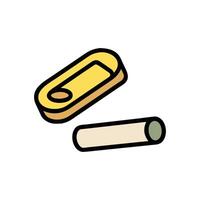 Floating yellow pool float beside beige pool noodle illustration vector