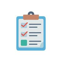 Clipboard checklist icon with checkmarks and a blank field vector