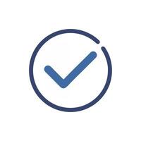 Checkmark Icon in a Circular Border Minimalist Graphic vector