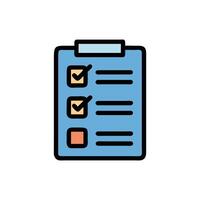 Clipboard with Checklist Items and Status Boxes Graphic vector