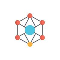 Abstract network visualization with nodes and connection lines vector
