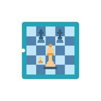 Digital chessboard on tablet displaying strategic chess game play vector