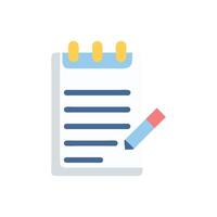 Notebook with pencil icon for notes and planning design vector