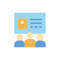 Presentation event with abstract flat audience graphic design vector