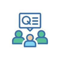 Flat design of audience questions and answers session vector