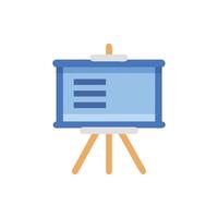 Flat Design Presentation Board Displaying Data Information Icon vector