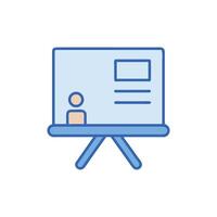 Presentation board with data illustration on White Background vector