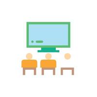 Simple Presentation View with Three Seated Characters vector