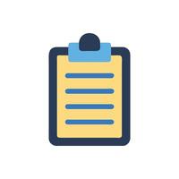 Digital clipboard icon with light yellow paper sheet vector