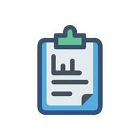 Simple clipboard icon with graph and lined text illustration vector