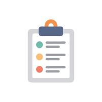 Clipboard icon checklist document tasks items on White Background vector