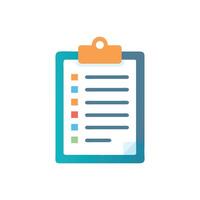 Simple clipboard checklist with tasks list in flat design vector