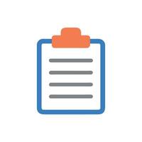 Minimalist clipboard icon with lines for text on White vector