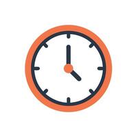 Flat design of clock showing the time is four vector