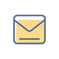 Minimalist email icon graphic with outlines on White Background vector