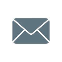 Minimalist gray envelope icon on a White Background graphic vector