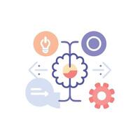 Abstract conceptual flat design image symbolizing process and brainstorming vector