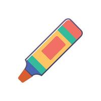 Flat design colorful highlighter marker with White Background illustration vector