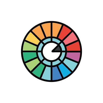 Colorful segmented circle graph against a White Background