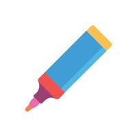 Flat design highlighter pen isolated on White Background studio vector