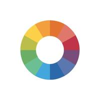 Circular color wheel graphic with segments on White Background vector