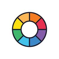 Colorful Circular Diagram Illustration on Dark Background for Data vector