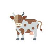 Flat graphic of a dairy cow on White Background vector