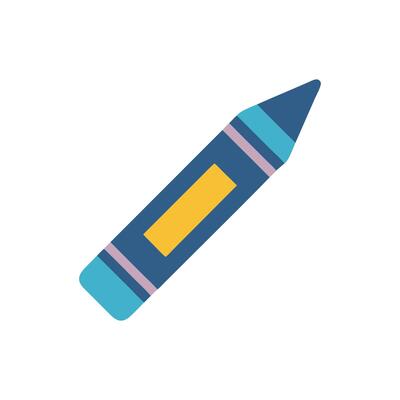 Colorful crayon icon illustration on a White Background