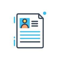CV document flat illustration for business and job applications vector