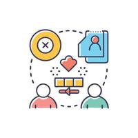 Digital Collaboration Process with File Sharing and Team Communication vector