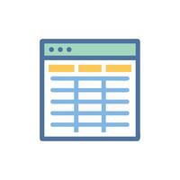 Minimalist spreadsheet icon illustration for business and data analysis vector