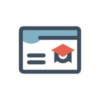 Online education platform interface with graduation cap icon vector
