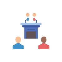 Flat illustration of a debate with two speakers vector
