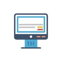 Stylized desktop computer illustration on a White Background vector