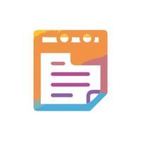 Colorful flat design icon for paper or document file vector