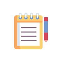 Flat design notebook with pencil on White Background vector