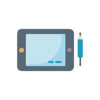 Digital Tablet With Stylus Illustration, Flat Design vector