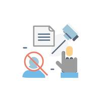 Rejection concept of recruitment process in flat design vector