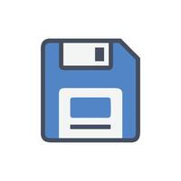 Blue Floppy Disk Icon Depicting Data Storage Media vector