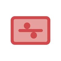 Division sign in pastel red rectangular frame illustration vector
