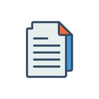 Minimalistic icon of a document with folded corner vector