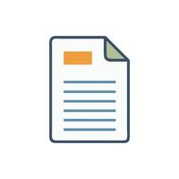 Flat paper document icon illustration on White Background vector