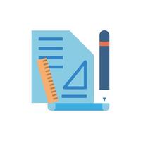 Flat design illustration of architecture or engineering document vector