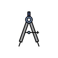 Geometric drafting compass tool illustration on a solid background vector