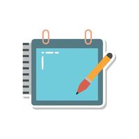 Flat Illustration of Notepad and Pencil for Design Projects vector