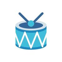 Blue drum with sticks on White Background illustration vector