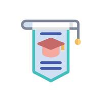 Illustration of graduation scroll and mortarboard in minimalist style vector